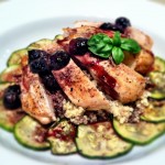 Grilled Chicken with Pinot Noir and Blueberry Glaze