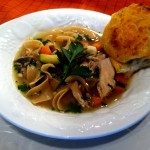 Homemade Chicken Noodle Soup with Honey Cheddar Buns