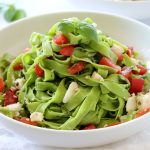 Fresh Spinach Pasta with Feta and Plum Tomatoes